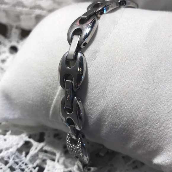 Fossil wrist watch silver euc ladies 💎 diamonds - Picture 5 of 9